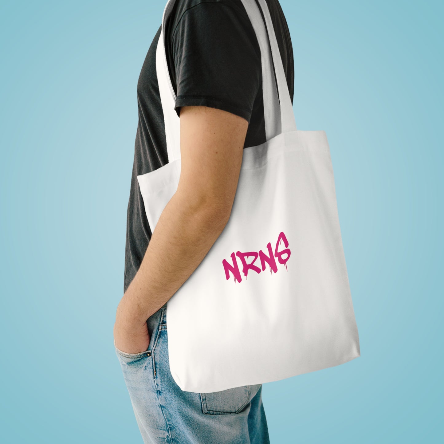 Stylish Black Cotton Tote Bag with NRNS Design - Perfect for Everyday Use and Gifts