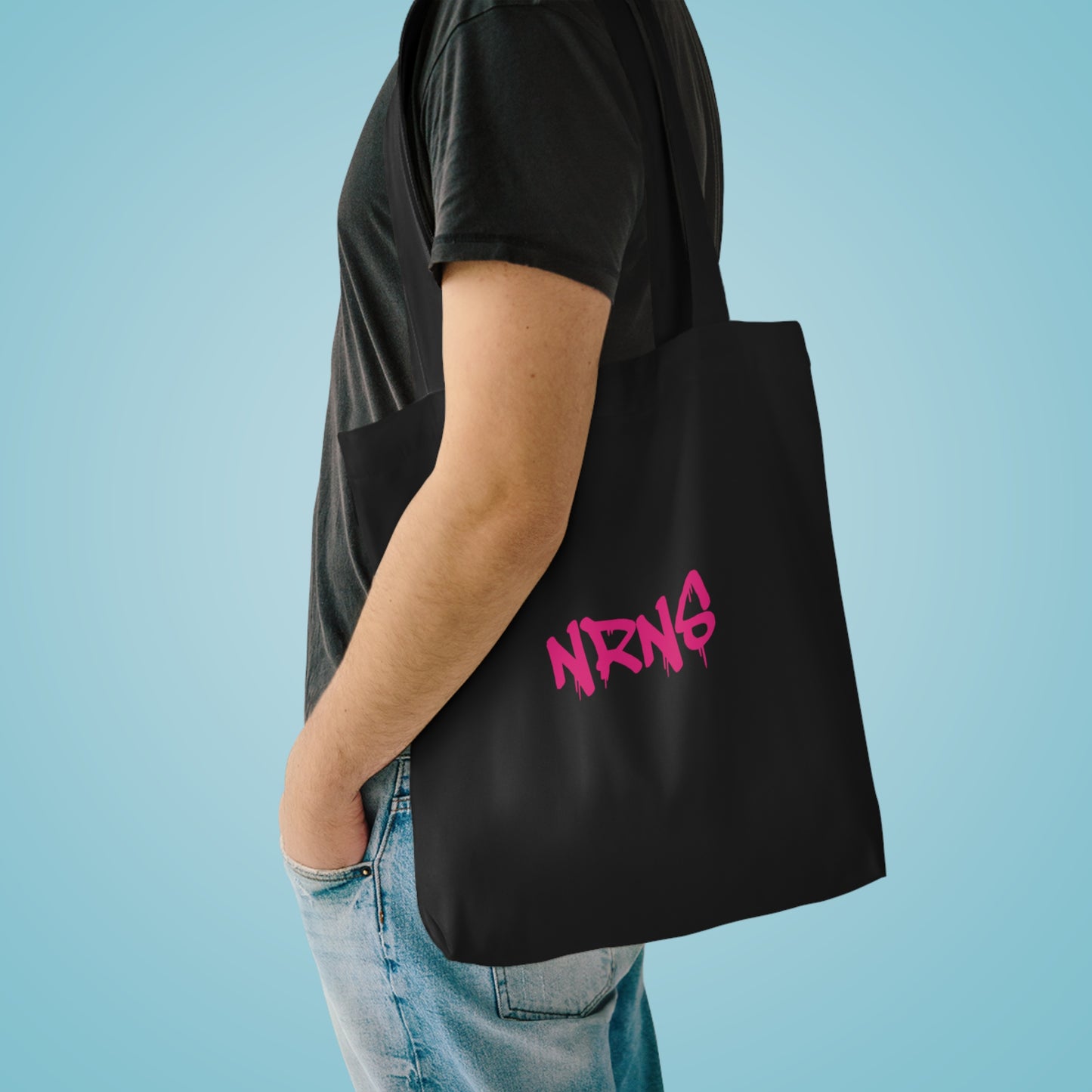 Stylish Black Cotton Tote Bag with NRNS Design - Perfect for Everyday Use and Gifts