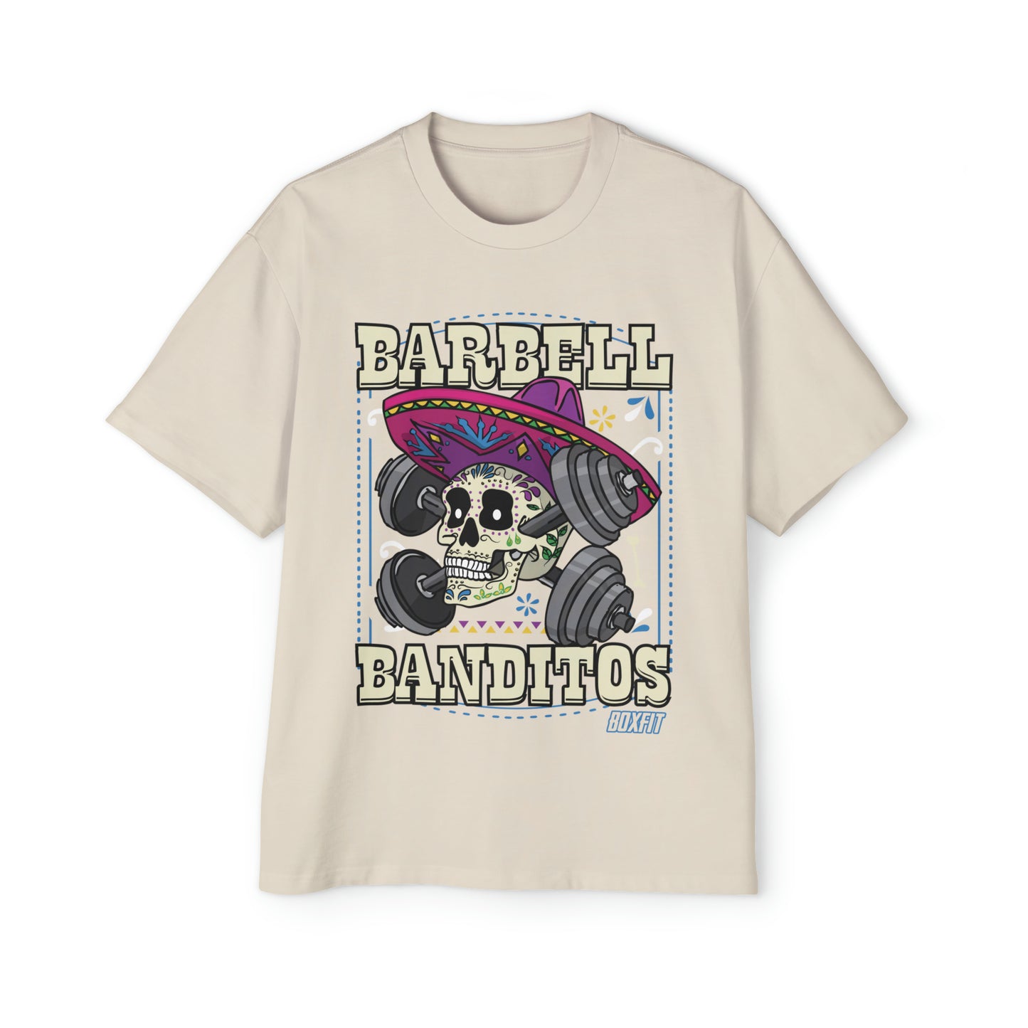 UNISEX BOXFIT OVERSIZED BARBELL AND BANDITTOS HEAVY TEE